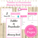 Pink Theme Toddler to Preschooler Memory Book Journal Printable 35+ Pages Instant Download - Sunshine and Spoons Shop