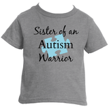 Sister of an Autism Warrior Awareness Puzzle Piece Kids' Shirt - Choose Color - Sunshine and Spoons Shop