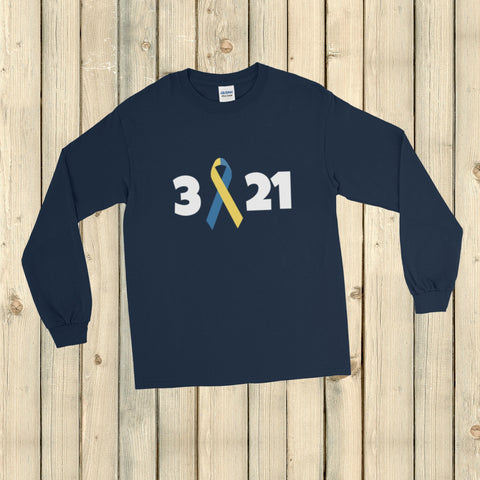 3 21 Down Syndrome Awareness Unisex Long Sleeved Shirt - Choose Color - Sunshine and Spoons Shop