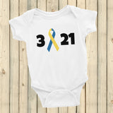 3 21 Down Syndrome Awareness Onesie Bodysuit - Choose Color - Sunshine and Spoons Shop