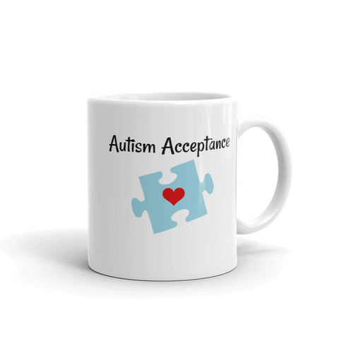 Autism Acceptance Awareness Puzzle Piece Coffee Tea Mug - Choose Size - Sunshine and Spoons Shop