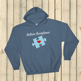 Autism Acceptance Awareness Puzzle Piece Hoodie Sweatshirt - Choose Color - Sunshine and Spoons Shop