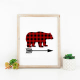 Buffalo Plaid Bear Arrow Printable Print Art - Sunshine and Spoons Shop