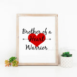 Brother of a Heart Warrior Printable Print Art - Sunshine and Spoons Shop