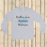 Brother of an Autism Warrior Awareness Puzzle Piece Unisex Long Sleeved Shirt - Choose Color - Sunshine and Spoons Shop