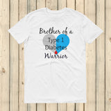 Brother of a Type 1 Diabetes Warrior T1D Unisex Shirt - Choose Color - Sunshine and Spoons Shop