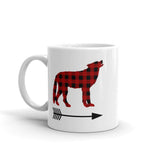 Buffalo Plaid Bear Wolf Deer Arrow Coffee Tea Mug - Choose Animal and Size - Sunshine and Spoons Shop