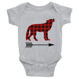 Buffalo Plaid Bear Wolf Deer Arrow Onesie Bodysuit - Choose Animal - Sunshine and Spoons Shop