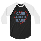 Care About Rare Disease 3/4 Sleeve Unisex Raglan - Choose Color - Sunshine and Spoons Shop
