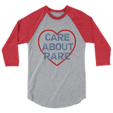 Care About Rare Disease 3/4 Sleeve Unisex Raglan - Choose Color - Sunshine and Spoons Shop