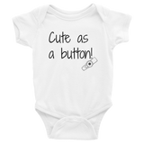 Cute as a Button G Tube Feeding Tube Onesie Bodysuit - Choose Color - Sunshine and Spoons Shop
