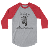 Dad of a Zebra Warrior Rare Disease Ehlers Danlos EDS 3/4 Sleeve Unisex Raglan - Choose Color - Sunshine and Spoons Shop