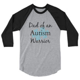 Dad of an Autism Warrior Awareness Puzzle Piece 3/4 Sleeve Unisex Raglan - Choose Color - Sunshine and Spoons Shop