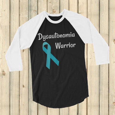 Dysautonomia Warrior POTS Awareness 3/4 Sleeve Unisex Raglan - Choose Color - Sunshine and Spoons Shop
