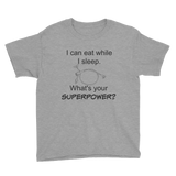 I Can Eat While I Sleep Feeding Tube Superpower Kids' Shirt - Choose Color - Sunshine and Spoons Shop