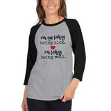 I'm Not Faking Being Sick, I'm Faking Being Well Spoonie 3/4 Sleeve Unisex Raglan - Choose Color - Sunshine and Spoons Shop