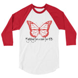Fighting for a Cure for EB Epidermolysis Bullosa 3/4 Sleeve Unisex Raglan - Choose Color - Sunshine and Spoons Shop