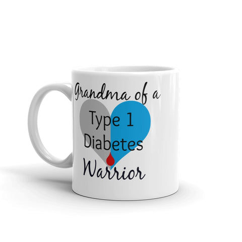Grandma of a Type 1 Diabetes Warrior T1D Coffee Tea Mug - Choose Size - Sunshine and Spoons Shop