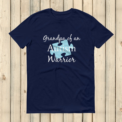 Grandpa of an Autism Warrior Awareness Puzzle Piece Unisex Shirt - Choose Color - Sunshine and Spoons Shop