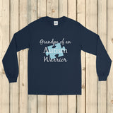Grandpa of an Autism Warrior Awareness Puzzle Piece Unisex Long Sleeved Shirt - Choose Color - Sunshine and Spoons Shop