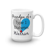 Grandpa of a Type 1 Diabetes Warrior T1D Coffee Tea Mug - Choose Size - Sunshine and Spoons Shop