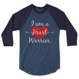 I am a Heart Warrior CHD Heart Defect 3/4 Sleeve Unisex Raglan - Choose Color - Sunshine and Spoons Shop