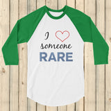 I Love Someone Rare 3/4 Sleeve Unisex Raglan - Choose Color - Sunshine and Spoons Shop