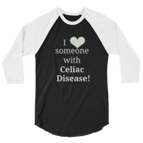I Love Someone with Celiac Disease 3/4 Sleeve Unisex Raglan - Choose Color - Sunshine and Spoons Shop