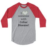I Love Someone with Celiac Disease 3/4 Sleeve Unisex Raglan - Choose Color - Sunshine and Spoons Shop