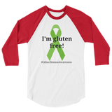 I'm Gluten Free Celiac Disease Awareness 3/4 Sleeve Unisex Raglan - Choose Color - Sunshine and Spoons Shop