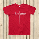 Live Boldly Cross Kids' Shirt - Choose Color - Sunshine and Spoons Shop
