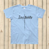 Live Boldly Cross Kids' Shirt - Choose Color - Sunshine and Spoons Shop