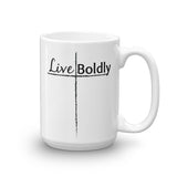 Live Boldly Cross Coffee Tea Mug - Choose Size - Sunshine and Spoons Shop