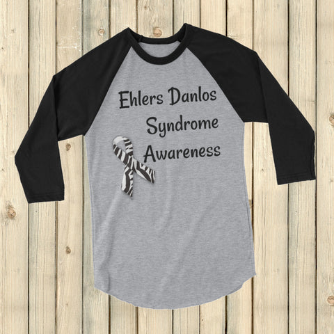 Ehlers Danlos Syndrome EDS Awareness 3/4 Sleeve Unisex Raglan - Choose Color - Sunshine and Spoons Shop