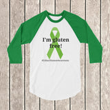 I'm Gluten Free Celiac Disease Awareness 3/4 Sleeve Unisex Raglan - Choose Color - Sunshine and Spoons Shop