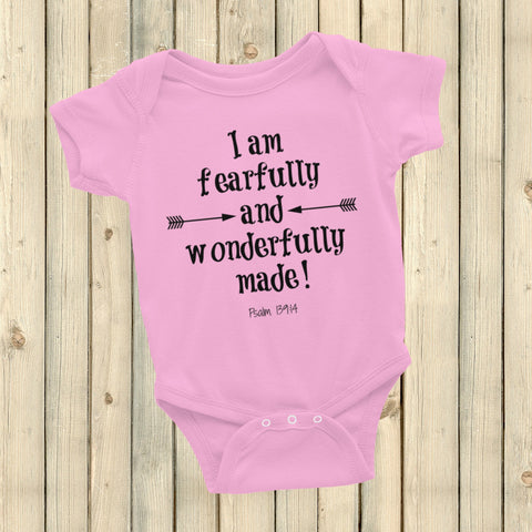 Fearfully and Wonderfully Made Onesie Bodysuit - Choose Color - Sunshine and Spoons Shop
