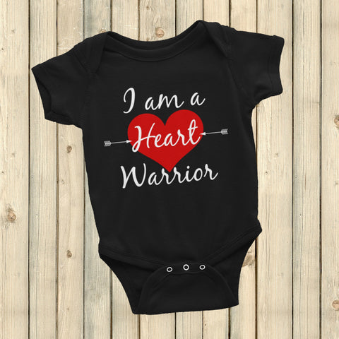 I am a Heart Warrior CHD Heart Defect Onesie Bodysuit - Choose Color - Sunshine and Spoons Shop