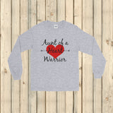 Aunt of a Heart Warrior CHD Heart Defect Unisex Long Sleeved Shirt - Choose Color - Sunshine and Spoons Shop