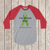 I'm Gluten Free Celiac Disease Awareness 3/4 Sleeve Unisex Raglan - Choose Color - Sunshine and Spoons Shop