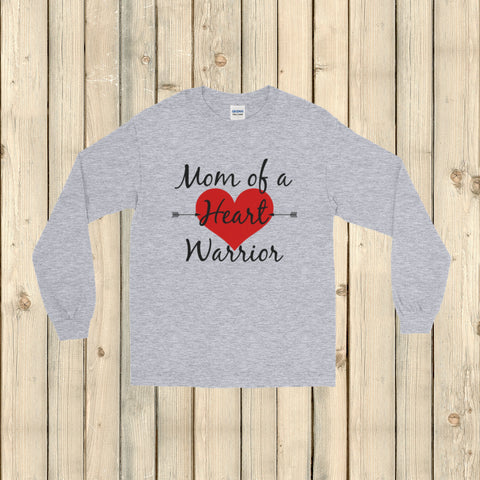 Mom of a Heart Warrior CHD Heart Defect Unisex Long Sleeved Shirt - Choose Color - Sunshine and Spoons Shop