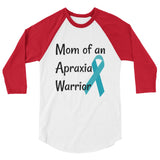 Mom of an Apraxia Warrior 3/4 Sleeve Unisex Raglan - Choose Color - Sunshine and Spoons Shop