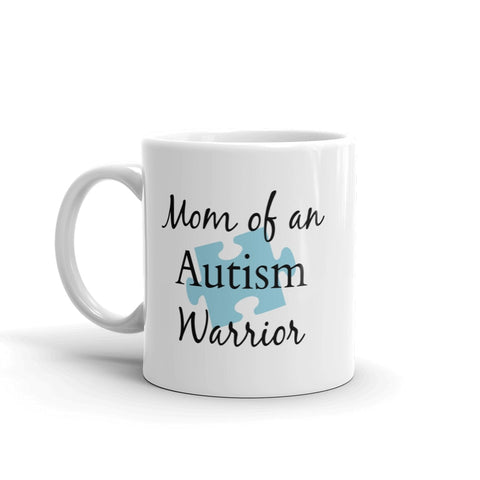 Mom of an Autism Warrior Awareness Puzzle Piece Coffee Tea Mug - Choose Size - Sunshine and Spoons Shop
