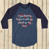 If You Think My Hands Are Full, You Should See My Heart 3/4 Sleeve Unisex Raglan - Choose Color - Sunshine and Spoons Shop