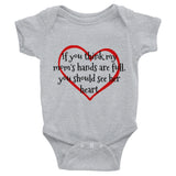 If You Think My Mom's Hands are Full, You Should See Her Heart Onesie Bodysuit - Choose Color - Sunshine and Spoons Shop
