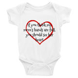 If You Think My Mom's Hands are Full, You Should See Her Heart Onesie Bodysuit - Choose Color - Sunshine and Spoons Shop