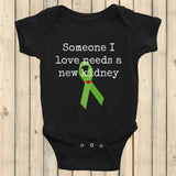 Someone I Love Needs a New Kidney Onesie Bodysuit - Choose Color - Sunshine and Spoons Shop