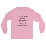 I Don't Want Your Medical Advice Chronic Illness Unisex Long Sleeved Shirt - Choose Color - Sunshine and Spoons Shop