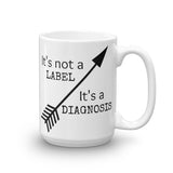 It's Not a Label, It's a Diagnosis Coffee Tea Mug - Choose Size - Sunshine and Spoons Shop