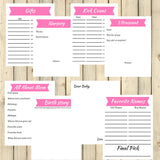 Pink Theme Pregnancy Memory Book Journal Printable 35 + Pages Instant Download - Sunshine and Spoons Shop