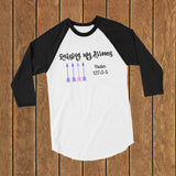 Raising My Arrows Psalms Personalized 3/4 Sleeve Unisex Raglan - Choose Color - Sunshine and Spoons Shop